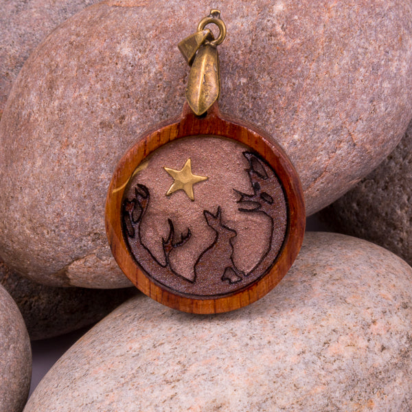 Handcrafted Bespoke Forest Hare Pendant; set in contemporary Mahogany| Jabbawocky Crafts (jabbawockycrafts.co.uk)