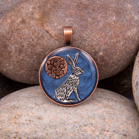 Moon Gazing Hare Pendant (#1197)